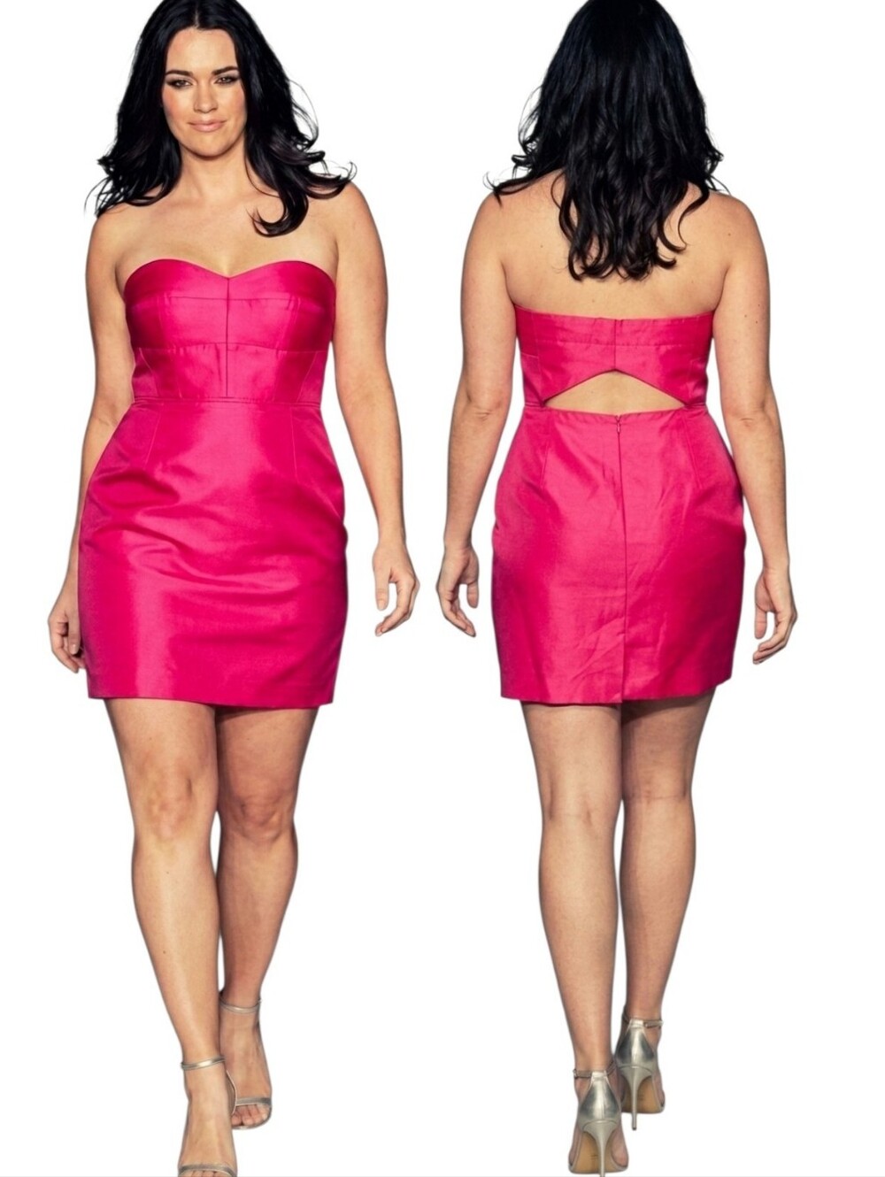 J. CREW Rory Coral Strapless Taffeta Cocktail Dress - Size 16